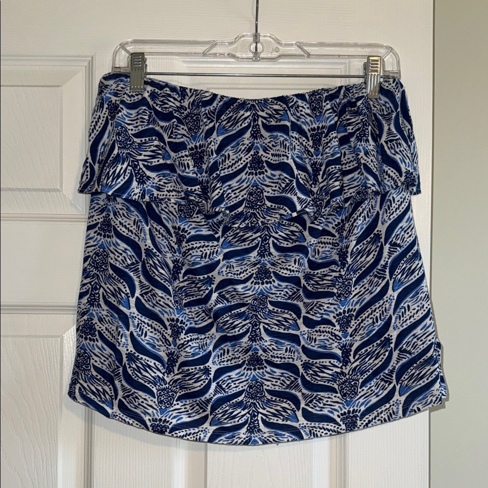 Lilly Pulitzer Strapless Ruffle Tank Top